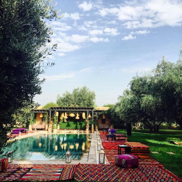 <a href="https://www.instagram.com/mmontagueliving/" target="_blank" target="_blank"><strong>Maryam Montague</strong></a><strong>, interior designer and hotelier, Marrakesh, Morocco.</strong><br /><br />By the poolside at Montague's boutique hotel, Peacock Pavillions. "I love creating a Moroccan lounge-y feel for parties outside," she says. "The relaxed bohemian vibe, with plenty of color and pattern, makes everyone want to dance!"