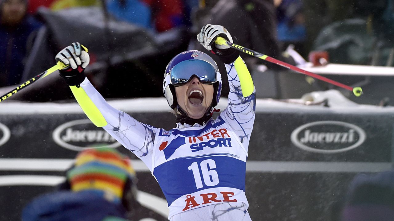 American skier Lindsey Vonn celebrates Saturday, December 12, <a href="http://www.cnn.com/2015/12/12/sport/skiing-vonn-shiffrin-hirscher/" target="_blank">after winning the giant slalom</a> during the World Cup event in Are, Sweden. It was the fourth straight World Cup victory for Vonn, who won three races the week before.