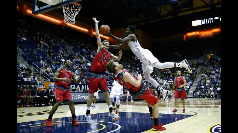 California's Jabari Bird goes up for a shot Wednesday, December 9, while playing Incarnate Word in Berkeley, California.