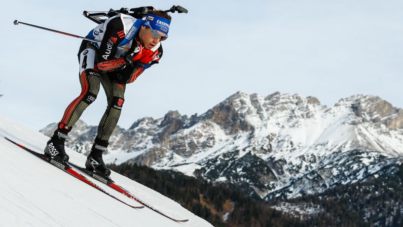 German biathlete Simon Schempp skies down a mountain on his way to winning the 10-kilometer sprint Friday, December 11, at the World Cup event in Hochfilzen, Austria. <a href="index.php?page=&url=http%3A%2F%2Fwww.cnn.com%2F2015%2F12%2F08%2Fsport%2Fgallery%2Fwhat-a-shot-sports-1208%2Findex.html" target="_blank">See 39 amazing sports photos from last week</a>
