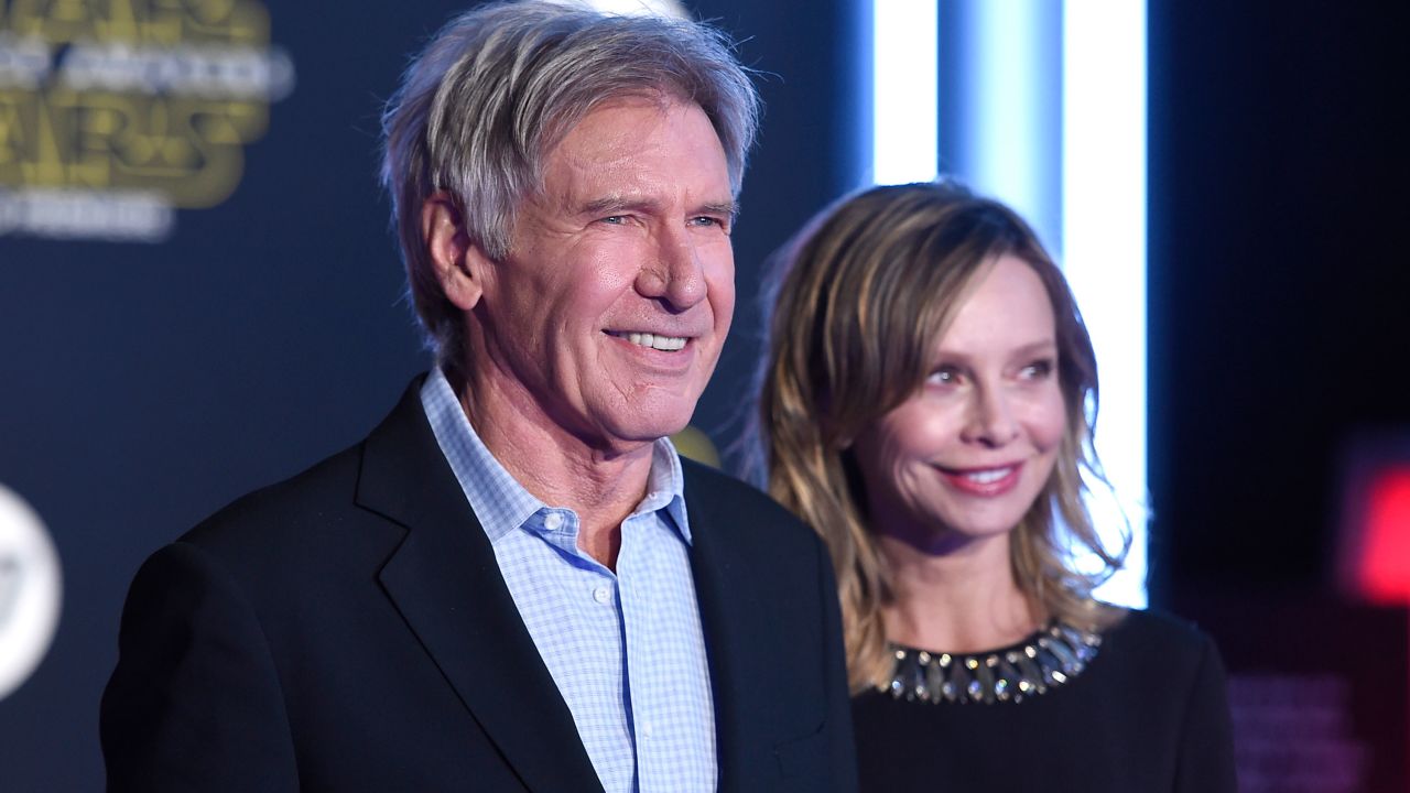 Harrison Ford and wife Calista Flockhart. Ford returns in the new movie as now-grizzled rebel pilot Han Solo. When asked by a young colleague in the movie's trailer about his character's legendary exploits, Solo says, "It's true. All of it." 