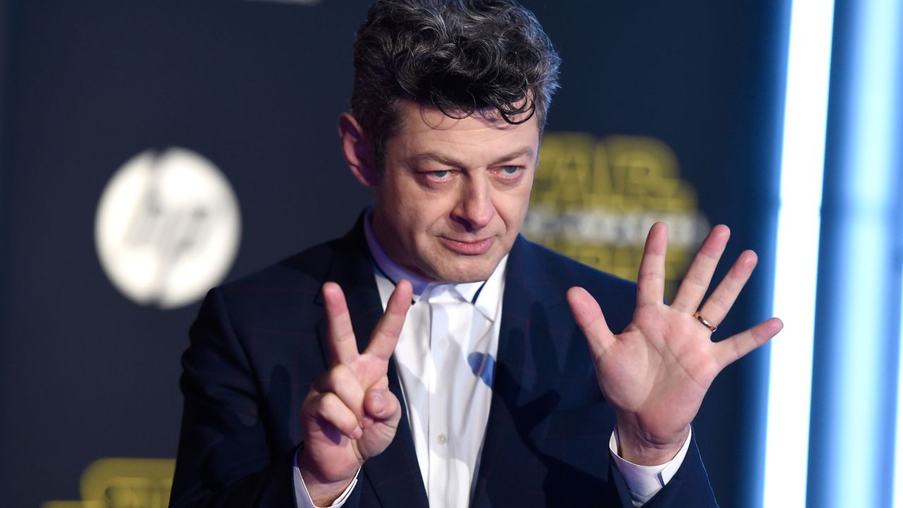 Actor Andy Serkis, best known for his green-screen work that brought Gollum to life in "The Lord of the Rings" movies, plays Supreme Leader Snoke, another "Force Awakens" villain.