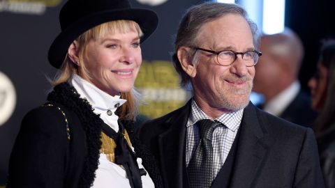Filmmaker Steven Spielberg and wife Kate Capshaw at the premiere. A longtime close friend of George Lucas, Spielberg was once rumored to be in the running to direct "The Force Awakens."