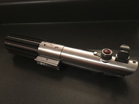 Anakin's lightsaber, later presented to Luke in "A New Hope," as built by Christian. 