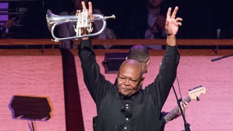 Masekela performs in a concert in New York in April 2014.