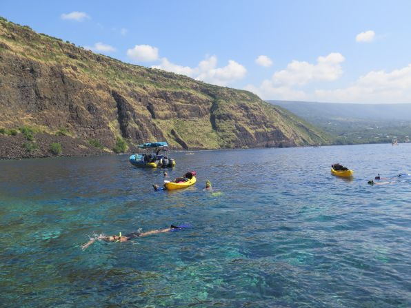 There are a ton of great snorkel spots in Hawaii, but Kealakekua Bay not only has fish, turtles and dolphins, it's got history. This photo was taken at the Captain Cook Monument, erected near the site where famed circumnavigator James Cook was killed in 1779.