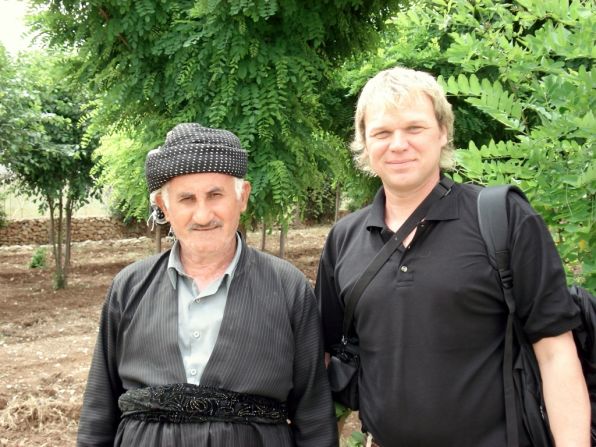 2006: With a Yazidi friend in Halabja, Iraqi Kurdistan. Drury will return to the region in 2016, despite the ongoing conflict with ISIS. 