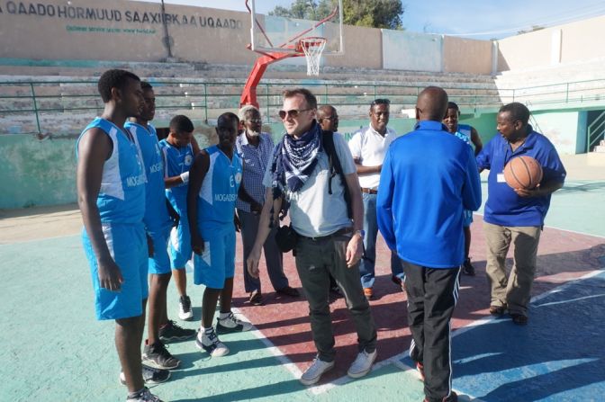 In recent years, Drury has become more interested in connecting to local communities. He now sponsors a basketball team in Mogadishu and returns to watch them play. 