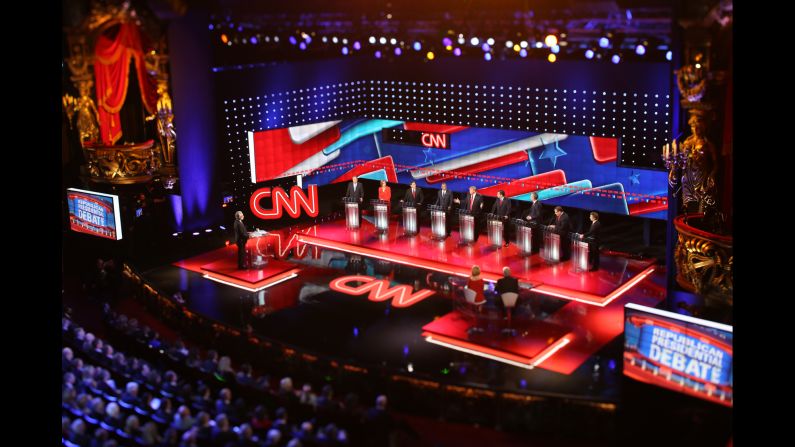 Before the debate, as CNN crews set up the stage, Laforet and a team of three crawled catwalks, arranged remote-controlled cameras, ran wires and tested exposure. 