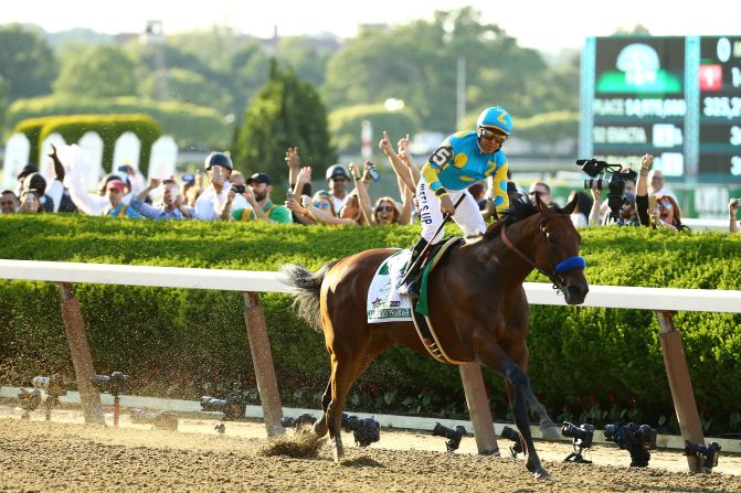 "There was a lot of pressure for everybody else this year but not for me -- it was all about the confidence I have in American Pharoah," the Espinoza told CNN. "I always thought that if I could win the Kentucky Derby I 'll be on cruise control for the next two -- and that's what happened."