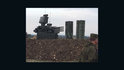 The S-400 missile system at the Russian Hmeymim airbase in Latakia, Syria