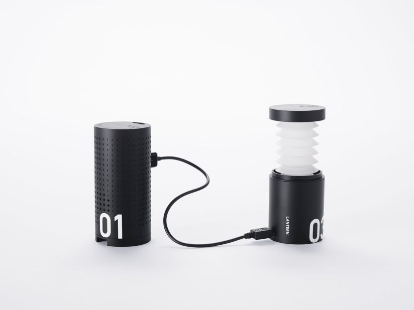 The kit also includes a portable USB charger and a lamp. 
