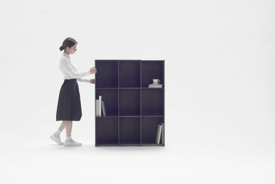 The shelf can slide to allow for more units, and allows the user to select the size required for the amount of space available. 