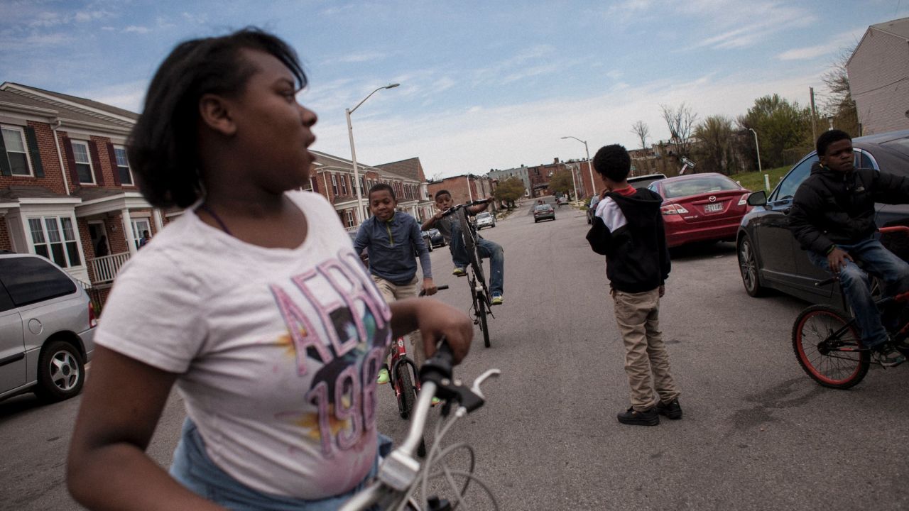 Children play in the streets of West Baltimore.