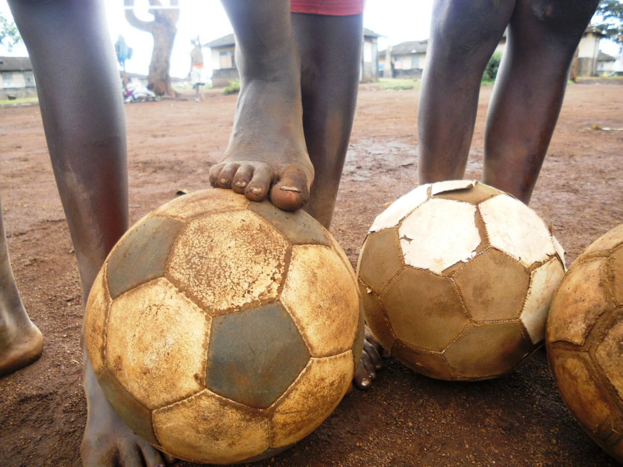 Omwanda also notes there is a lot of positivity in Mathare, and a lot of passion and commitment, as is evident in this image of children playing soccer.<br />"It doesn't matter whether we have playing shoes or not. What matters is the passion and skills," he says. 