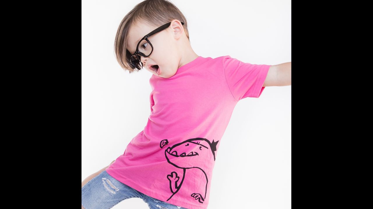Pink can go with dinosaurs, as this T-shirt by <a href="http://www.quirkiekids.com/" target="_blank" target="_blank">Quirkie Kids</a> demonstrates. 