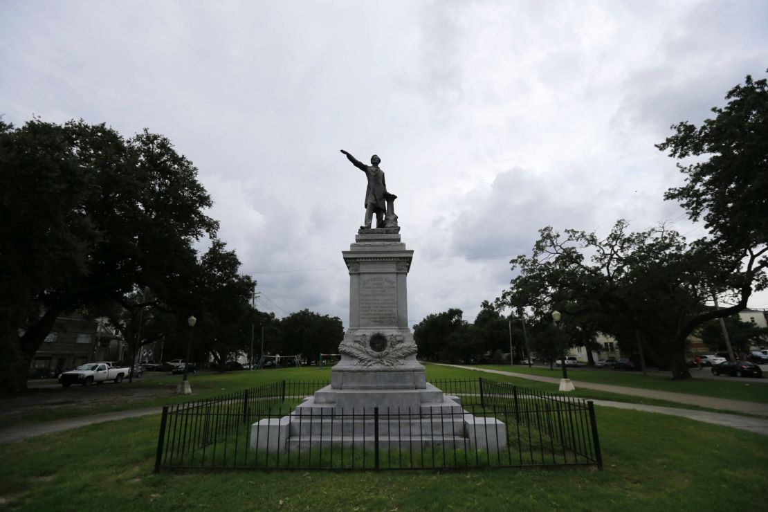 A monument to Jefferson Davis, President of the Confederacy, is one of four monuments called a "nuisance" by the ordinance the New Orleans City Council approved