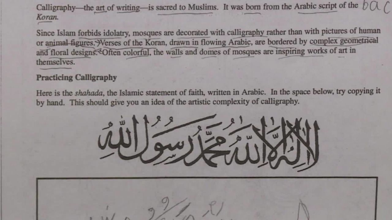 The homework assignment aimed to give students "an idea of the artistic complexity of calligraphy."