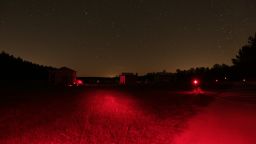 The Deerlick Astronomy Village only uses red lights at night because it doesn't affect the eyes ability to see in darkness as much as white light.