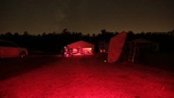 Outside Dan Llewellyn's garage at the Deerlick Astronomy Village. The amateur astronomers prepare for a night of imaging the cosmos.