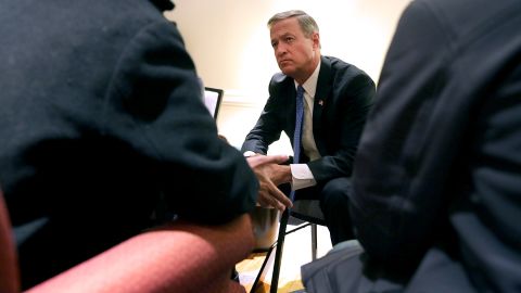 Democratic presidential candidate Martin O'Malley meets with former hunger strikers and their family members during a conference in New York on Monday, December 14. The hunger strikers, Bangladeshi nationals, were trying to raise the issue of immigrant detention in the United States.