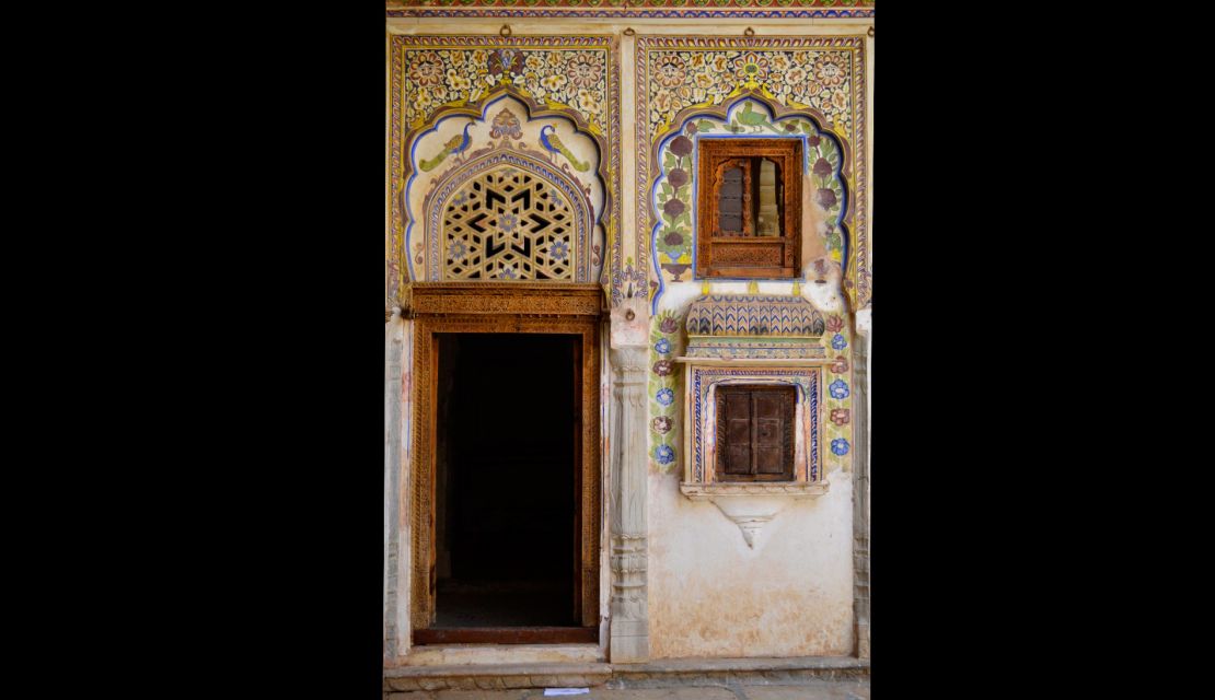 Colorful doors often lead the way into the world of havelis.