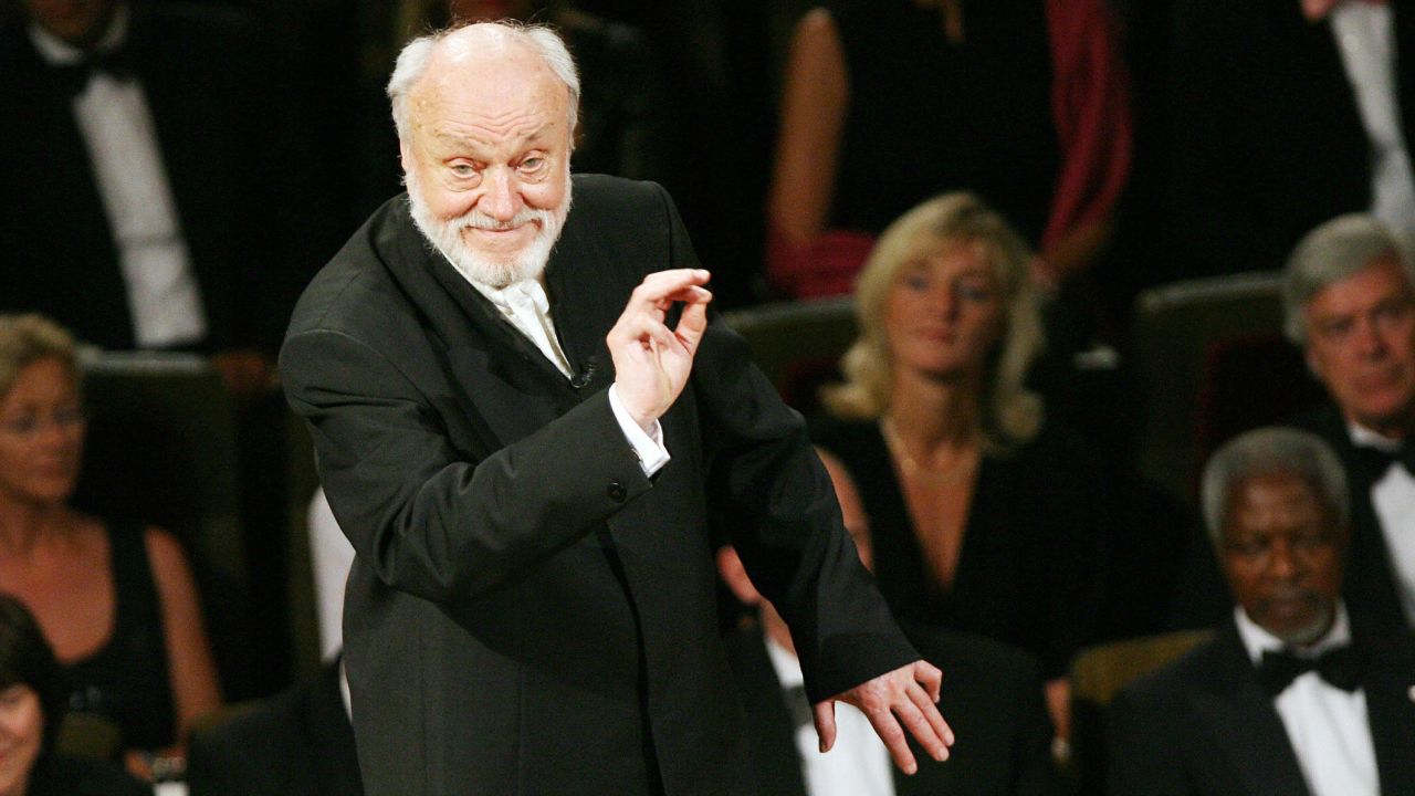 Kurt Masur performs at the Leipzig Gewandhaus Orchestra in Germany.