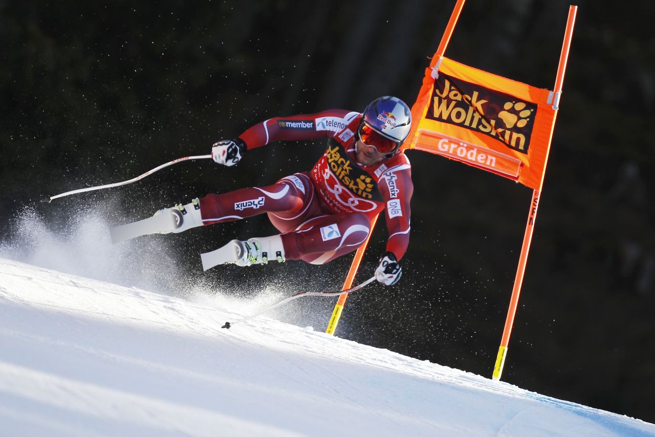 The Norwegian also triumphed at the men's downhill in Val Gardena, Italy, in December. It was his fifth victory of the 2015-16 season, having won the previous day's super-G.