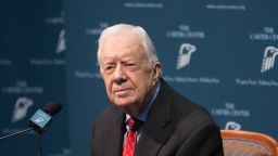 Former President Jimmy Carter discusses his cancer diagnosis during a press conference at the Carter Center on August 20, 2015 in Atlanta, Georgia. 