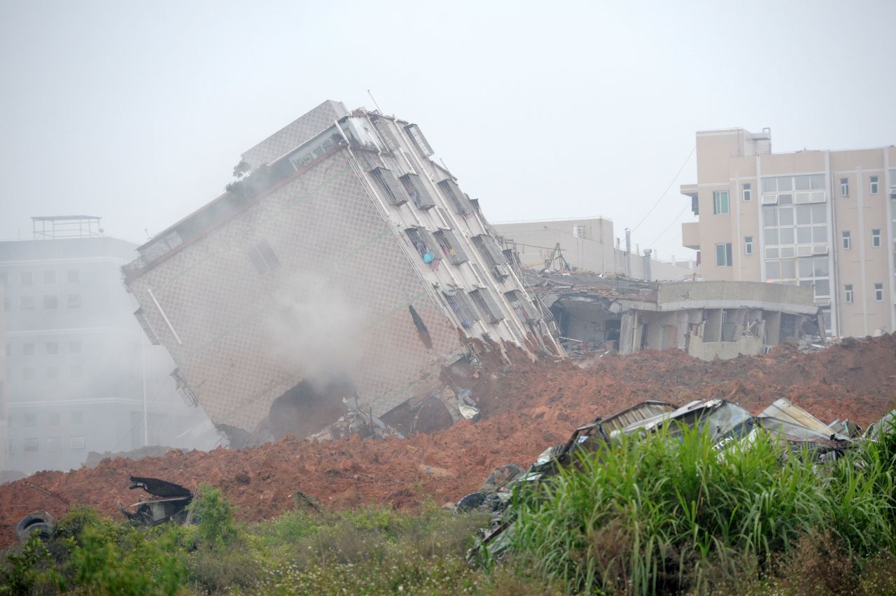 Many of the buildings at the industrial park in the city of Shenzhen were destroyed or badly damaged.