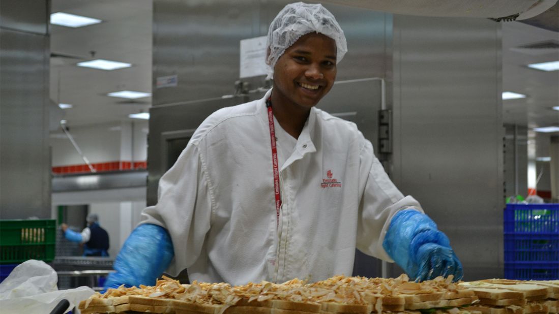 <strong>INSIDE THE FOOD FACTORY: </strong>The Emirates Flight Catering facility in Dubai is one of the world's largest airline food facilities, preparing up to 180,000 meals every day. 