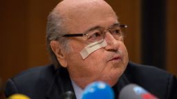 DECEMBER 21 2015: FIFA president Joseph S. Blatter during a press conference he convened in response to the ban imposed by FIFA's Ethics Committee.