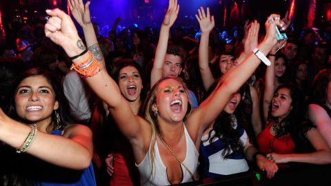 nightclub woman cheering