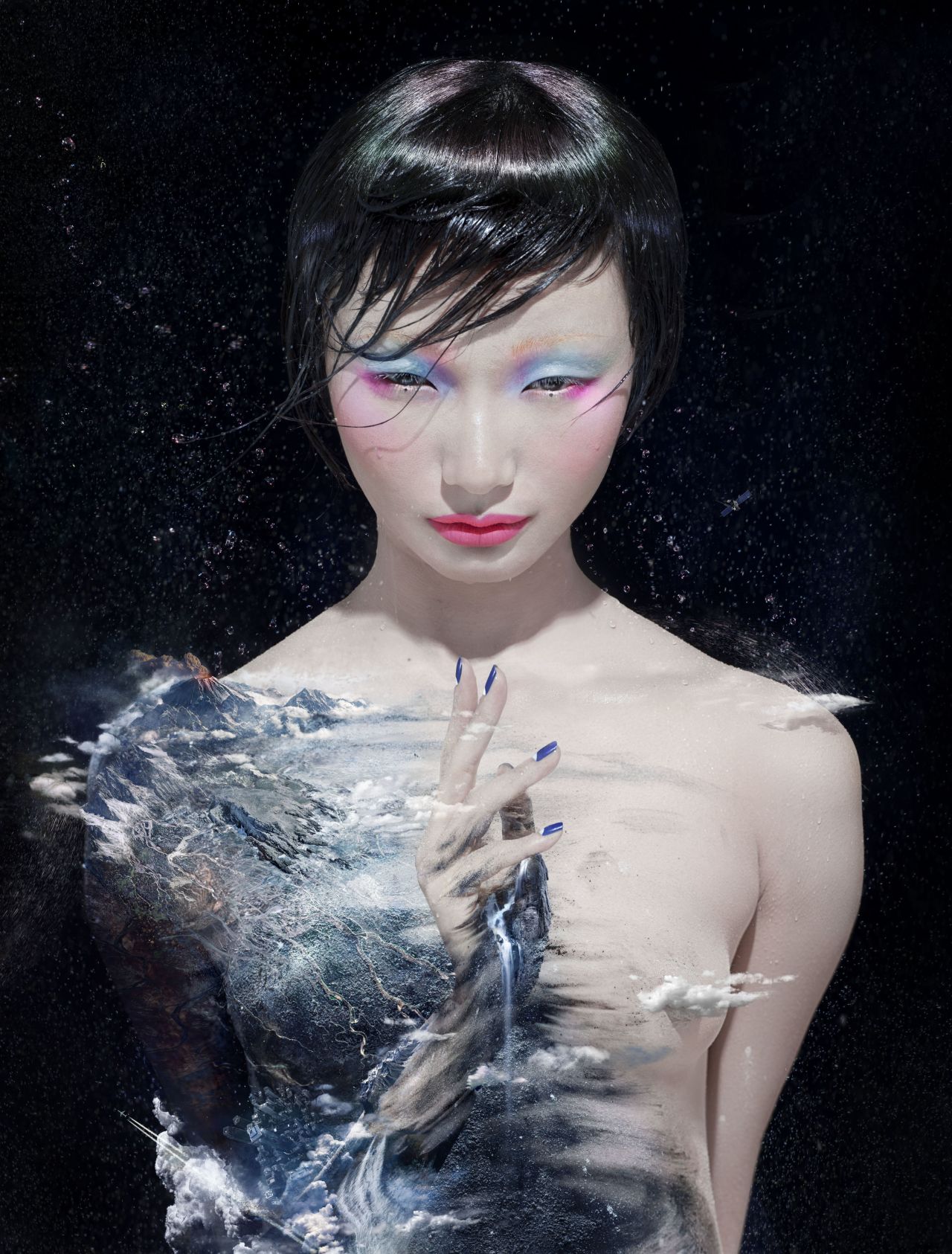 Chen Man collaborated with MAC cosmetics. She shot this photographer for its "Love and Water" series in 2012.