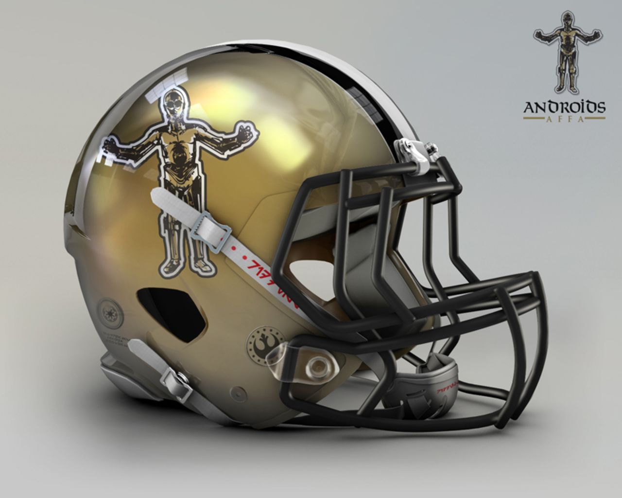 "The easiest way to create a new fusion for the logo is the color code, and each one has a close approximation with the star wars world," says Raya. That's why the golden <a href="http://www.neworleanssaints.com/" target="_blank" target="_blank">New Orleans Saints</a> needed just a quick transition to become the Androids, modeled after C-3PO.