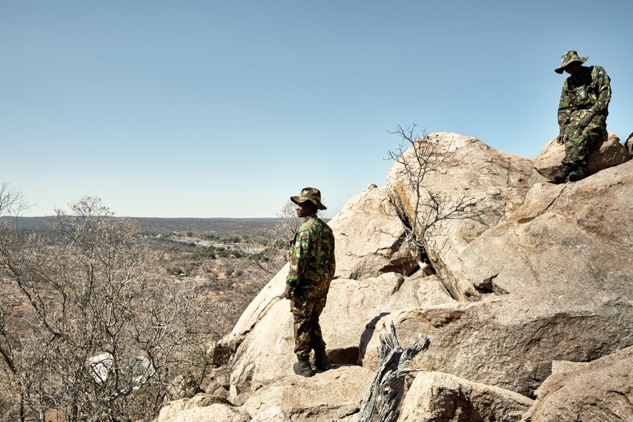 The Black Mambas patrol the Balule Reserve borders, walking up to 12 miles a day as they seek out poachers, their tracks and snares.