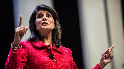 South Carolina Governor and moderator of the Heritage Action Presidential Candidate Forum Nikki Haley speaks to the crowd September 18, 2015 in Greenville, South Carolina. 