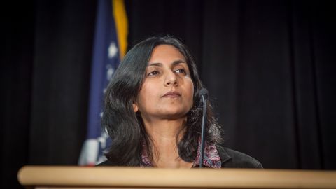Kshama Samant delivering her inauguration speech in January 6, 2014.