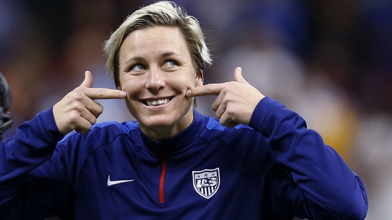 U.S. forward Abby Wambach shows a smile to the crowd after the team's international friendly soccer match against China in New Orleans on Wednesday, December 16. <a href="index.php?page=&url=http%3A%2F%2Fwww.cnn.com%2F2015%2F12%2F18%2Fopinions%2Fbass-wambach-how-to-end-a-career%2Findex.html">Wambach retired from international competition after the game. </a>