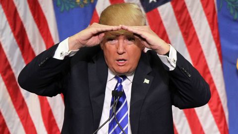Trump speaks during the campaign rally in Las Vegas on October 8. During the rally, Trump said people were giving him credit for helping force House Majority Leader Kevin McCarthy to bow out of the race for Speaker of the House.