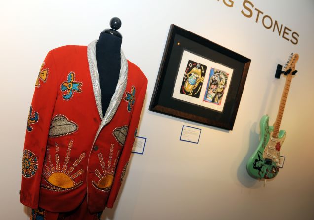 This vibrant number was worn by Keith Richards of the Rolling Stones. 