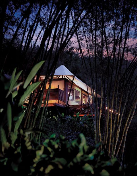 The camp features 15 luxury tents, all connected via a bamboo-lined brick path that stretches for about a kilometer. 
