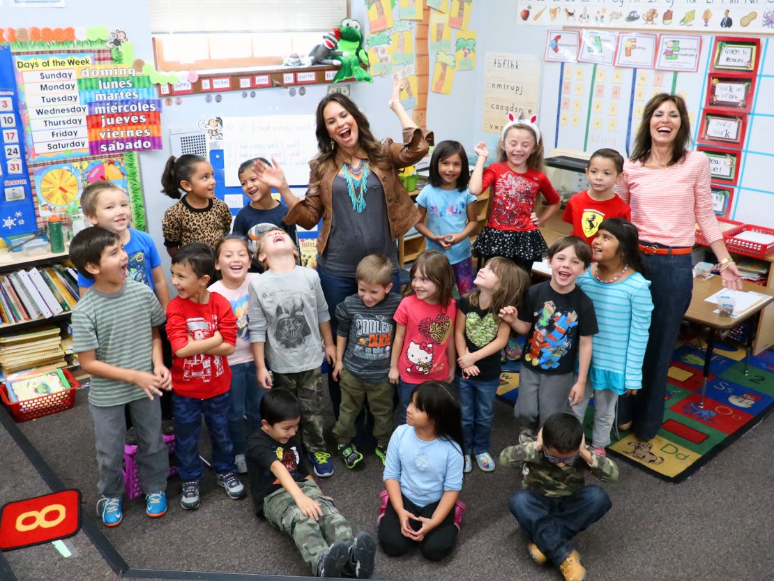 Sonya Romero inspires smiles from her 2015 kindergarten class.