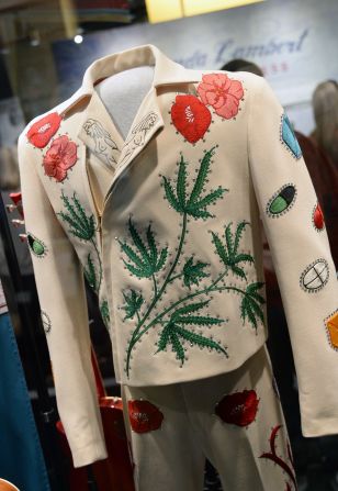 This wonderfully embroidered suit was made for 1960s and '70s country music star Gram Parsons. <br />