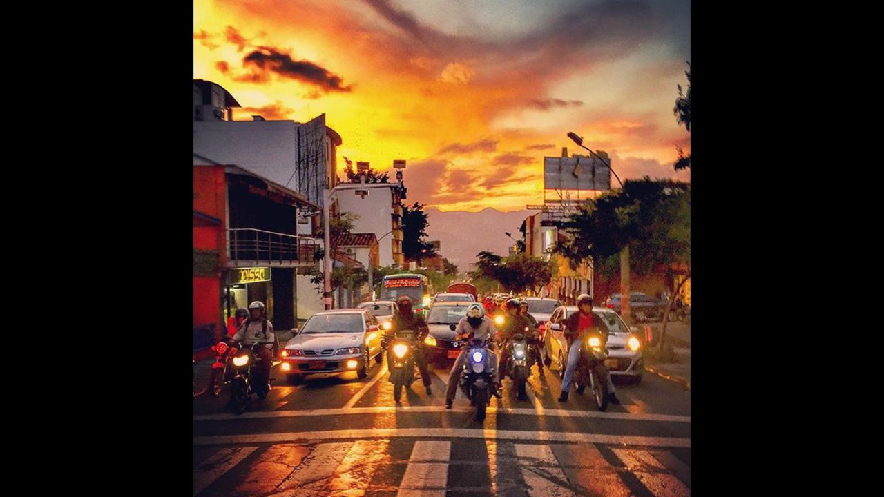 "Rush hour traffic in El Poblado, Medellin. This is one of the most popular nightlife areas in the country. The traffic doesn't give you much time to frame your photos though." -- CNN's Nicol Nicolson <a href="http://instagram.com/nicolnic" target="_blank" target="_blank">@nicolnic </a>