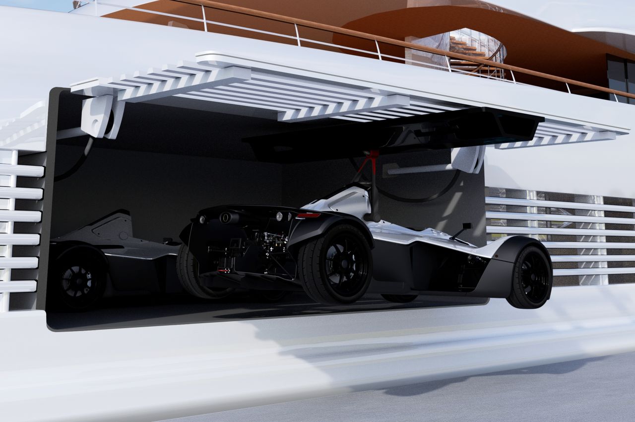 The Mono Marine Edition is the brainchild of Briggs Automotive Company (BAC) and the artist's impression is based on its original Mono model -- a single-seater racing car built for the public road -- but tailored to ensure it can ride onboard the world's most opulent vessels.