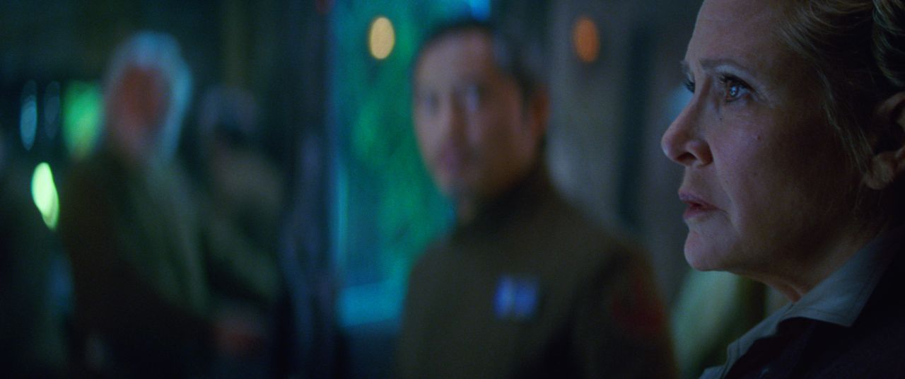 <strong>Leia</strong> (Carrie Fisher), no longer a princess, going by General in "The Force Awakens." After years in Hollywood's hinterland, Fisher is back and has stolen the limelight throughout "The Force Awakens'" publicity tour, bringing her dog Gary along for the ride.