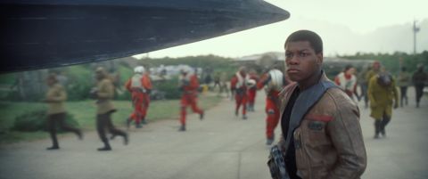 <strong>Finn</strong> (John Boyega), a disillusioned member of the First Order. Boyega is no veteran of the silver screen but did have a hit with sci-fi comedy "Attack the Block" in 2011, a performance that drew the attention of "The Force Awakens" director J.J. Abrams.