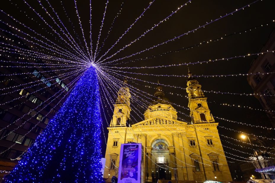 St. Stephan Basilica is the biggest church in Hungary's capital city. It also might be its most Christmas-y.