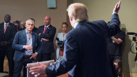 Trump takes a question from Univision and Fusion anchor Jorge Ramos during a press conference at the Grand River Center in Dubuque, Iowa, on August 25. Earlier, Trump had Ramos <a href="http://www.cnn.com/2015/08/25/politics/donald-trump-megyn-kelly-iowa-rally/">removed from the room</a> after the two squabbled over Trump's immigration stance. "Sit down. Sit down. Sit down," Trump said, adding, "Go back to Univision."